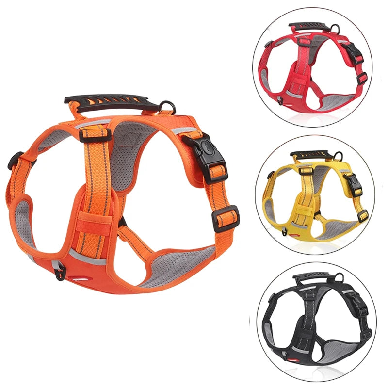 Adjustable Reflective Dog Harness - Safety Vest for Small & Large Dogs