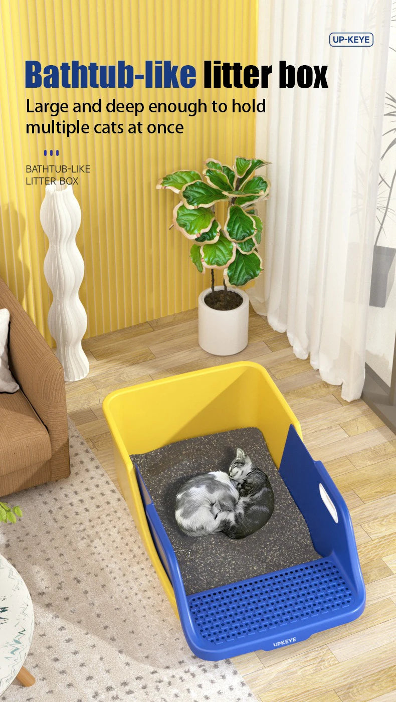 Extra Large Semi-Enclosed Cat Litter Box — Splash-Proof, Easy-Clean, Multi-Cat