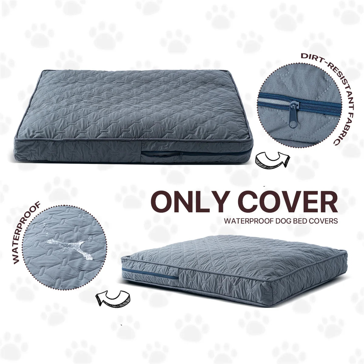 Orthopedic Dog Bed Washable Cover — Multi-Needle Quilted Foam Mat for Large Dogs & Crates