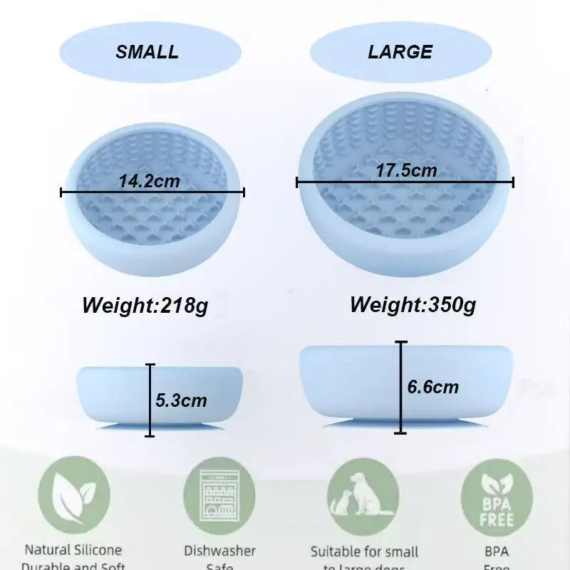 Suction-Cup Slow Feeder Dish for Dogs & Cats