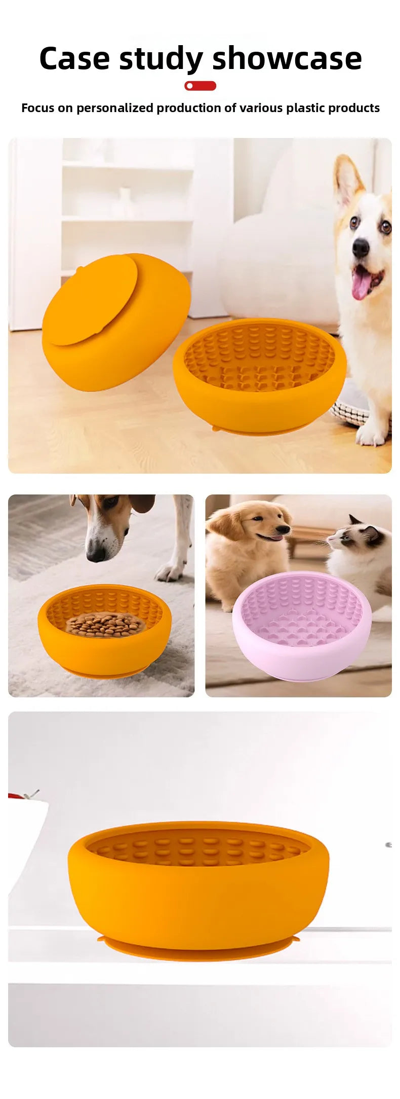 Suction-Cup Slow Feeder Dish for Dogs & Cats