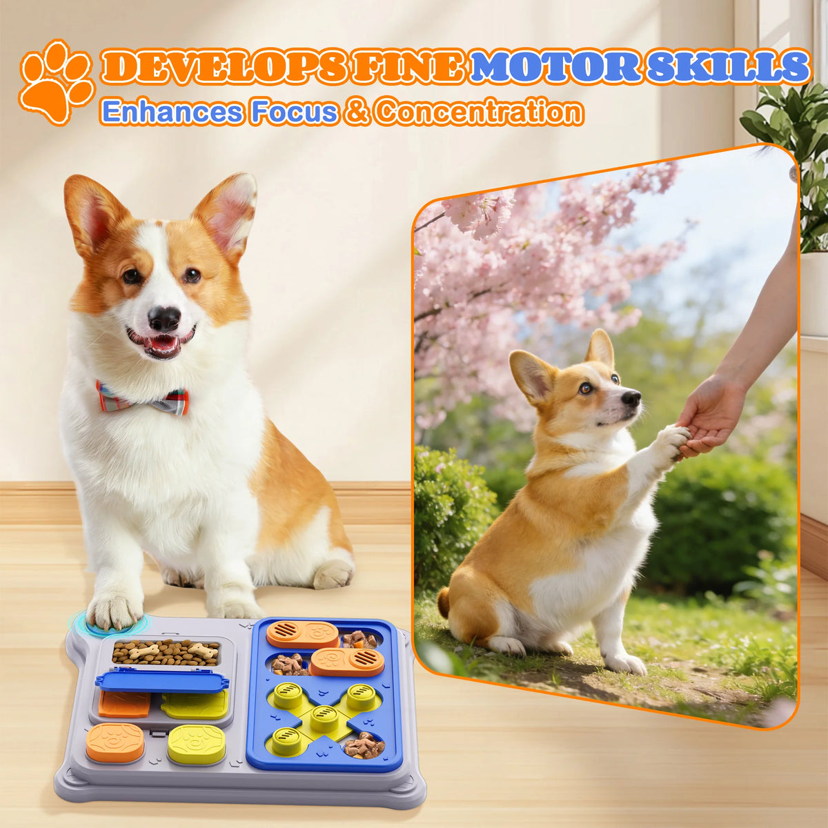 Dog Puzzle Feeder – Rectangular Treat Dispensing Toy for Small & Medium Dogs