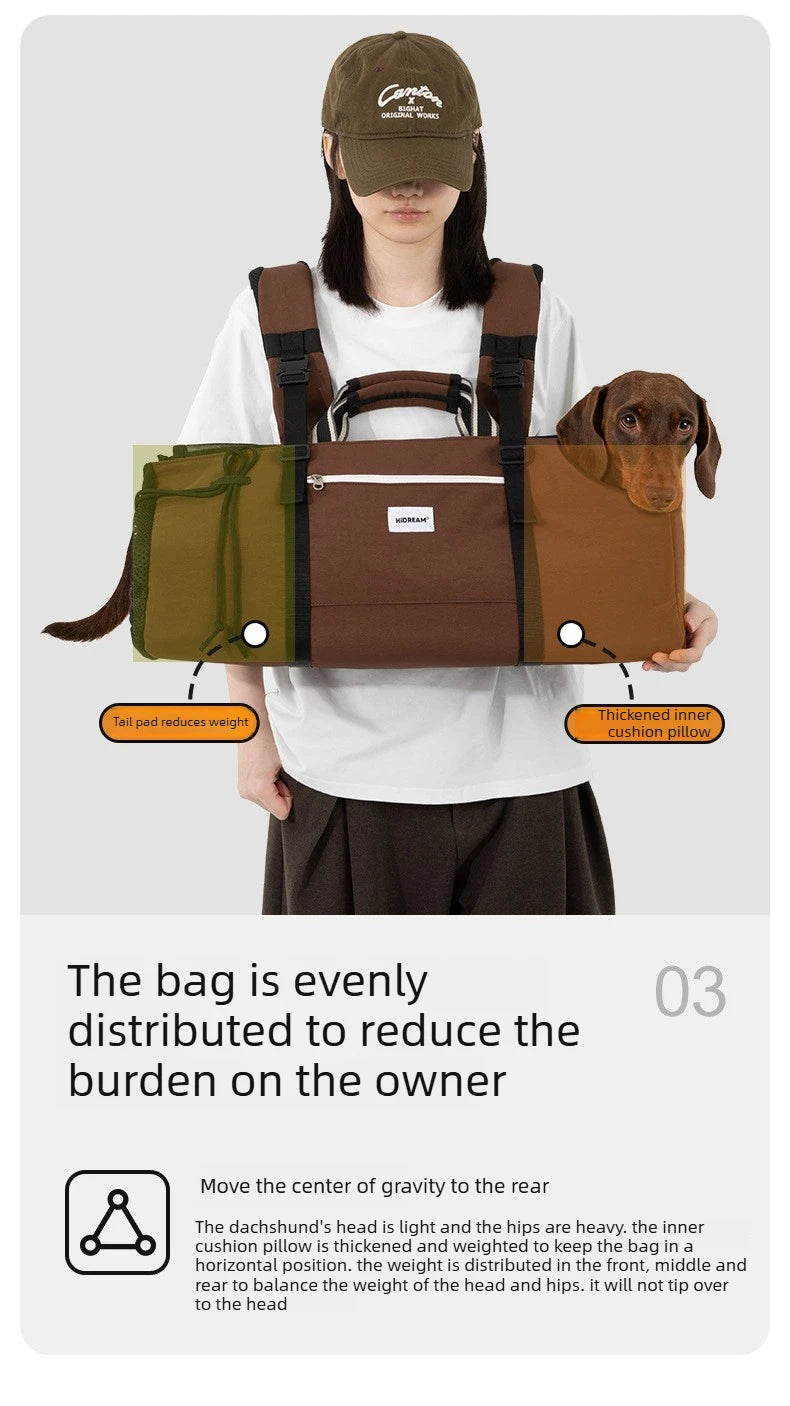 Long-Body Dog Carrier Backpack