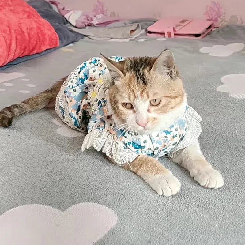 Lace Flower Princess Dress for Cats & Small Dogs