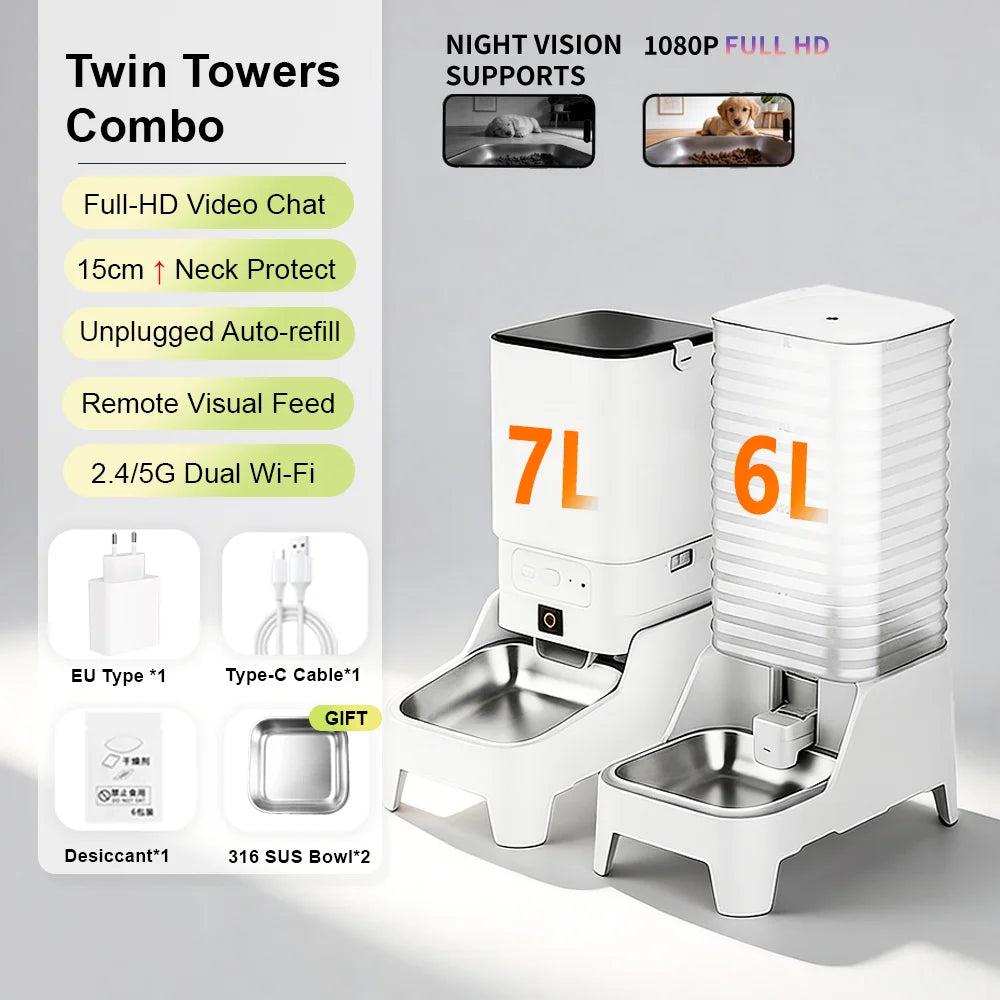 Automatic Pet Feeder & Gravity Waterer Options
