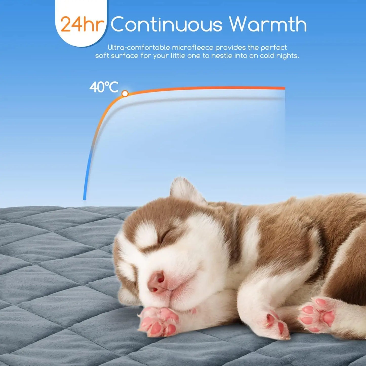 Self-Heating Thermal Pet Pad – Washable Anti-Slip Kennel Mat for Dogs & Cats
