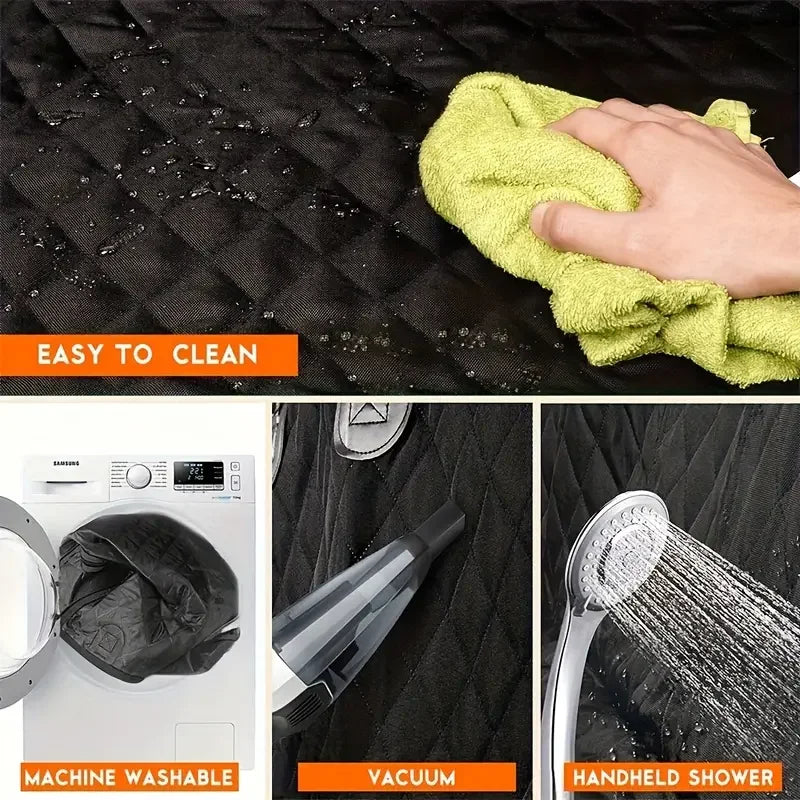 Housse de siège de voiture hamac imperméable antidérapante pour chien avec fenêtre en filet