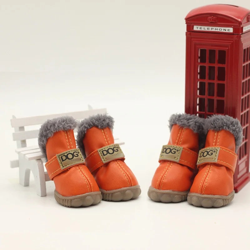 Waterproof Winter Snow Boots for Small Dogs – Set of 4