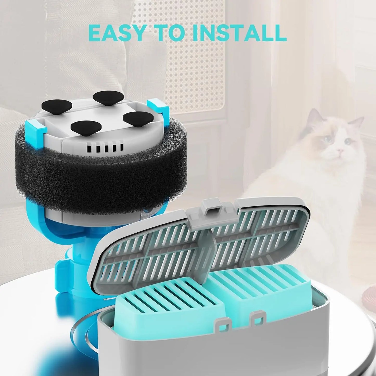 Filtres de remplacement pour fontaine à eau pour animaux de compagnie - Distributeurs 7L - Charbon actif
