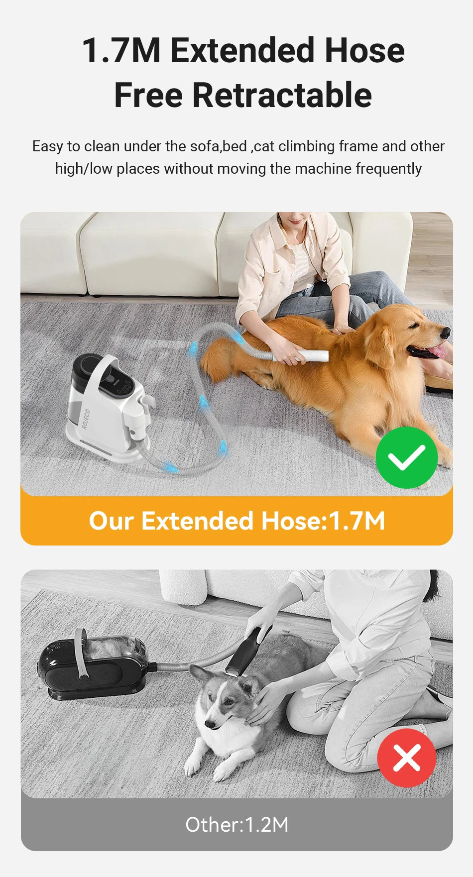 5-in-1 Pet Grooming Vacuum Kit — Smart Touch, 3-Speed Suction for Cats & Dogs