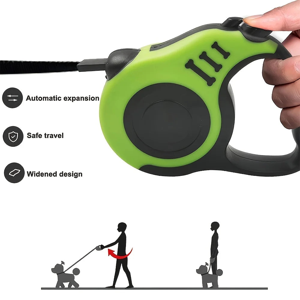 Laisse Rétractable pour Chien - Laisse Automatique en Nylon pour Chiens de Petite et Moyenne Taille