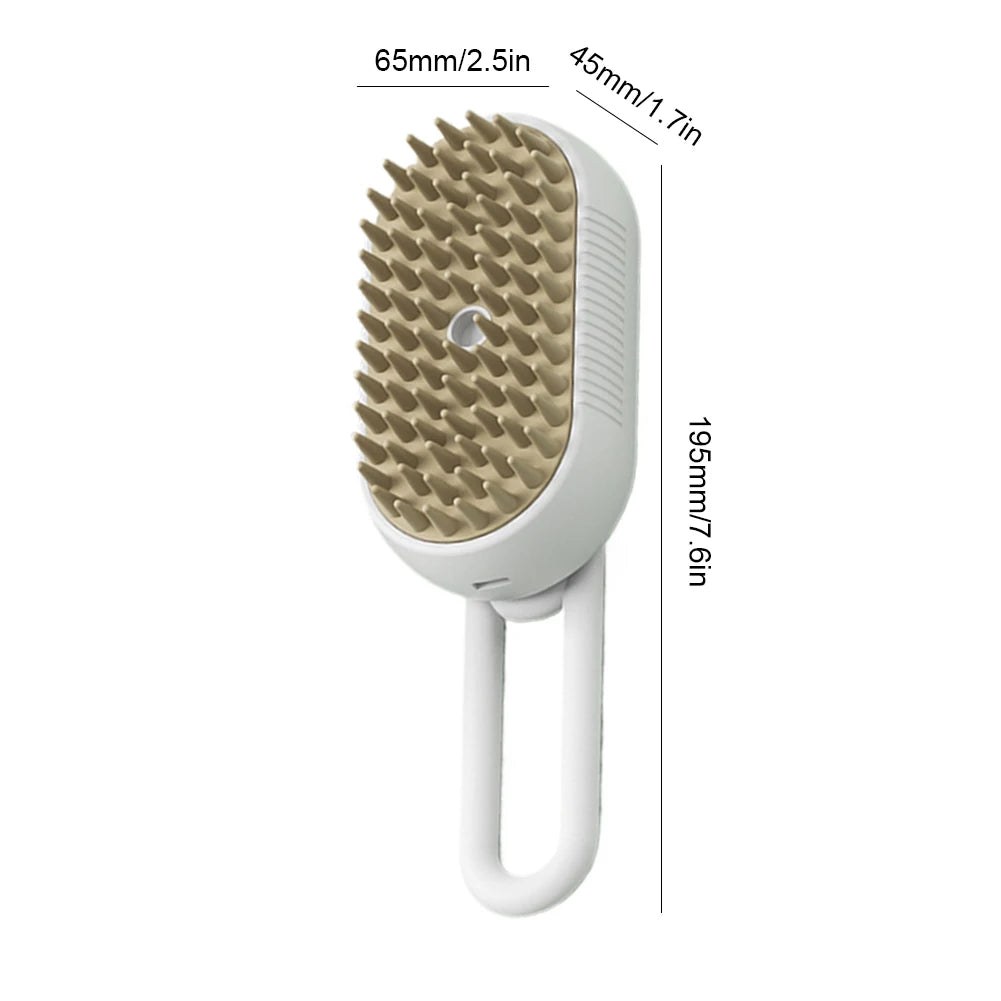 3-in-1 Electric Steam Spray Grooming Brush for Cats & Dogs