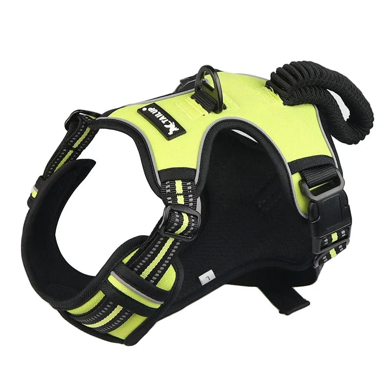 No-Pull Reflective Nylon Dog Harness for Strong Pullers