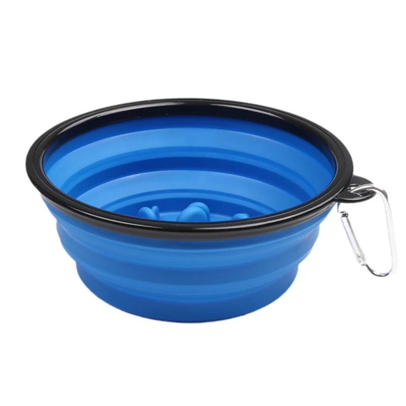Foldable Dog Slow Feeder Travel Bowl