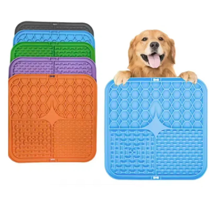 Silicone Lick Mat with Suction Cup for Dogs – Bath Distraction & Slow Feeding