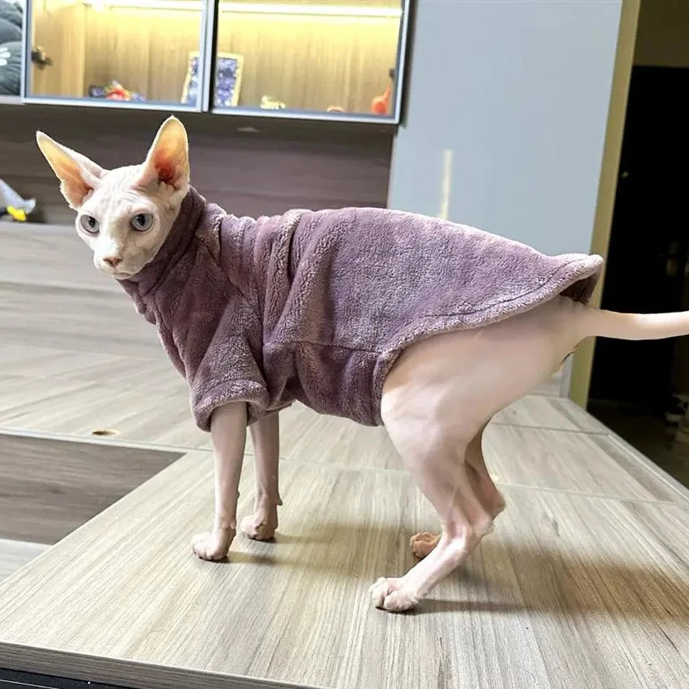 Fleece High Neck Cat Hoodie