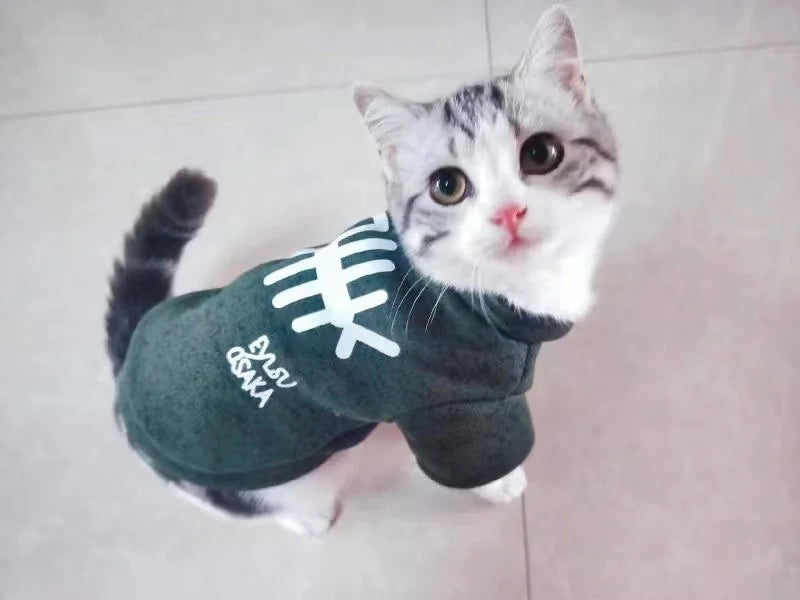 Fish Bone Print Pet Jumper