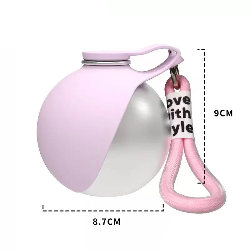 2-in-1 Foldable Dog Water Bottle with Bowl & Lanyard – 285ml Leakproof Travel Drinking Cup