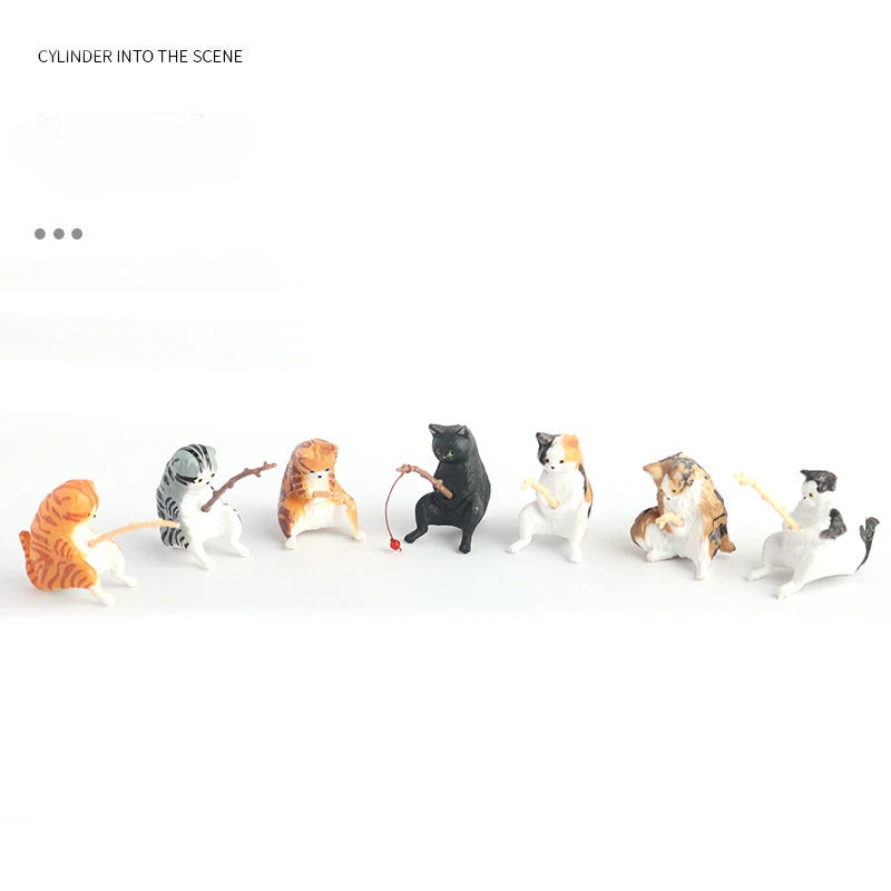 Fishing Cat Aquarium Decoration Ornament