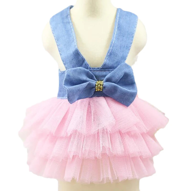 Denim Princess Dress for Small Dogs & Cats — XS to XXL