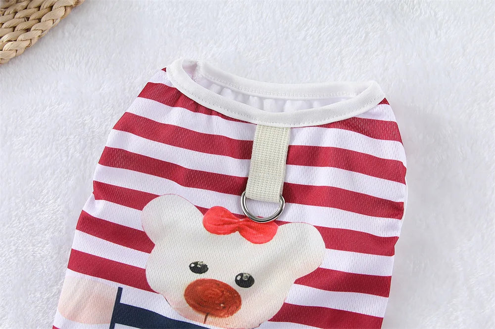 Striped Summer Cooling Vest Shirt for Dogs | Casual Breathable Top for Small to Large Breeds