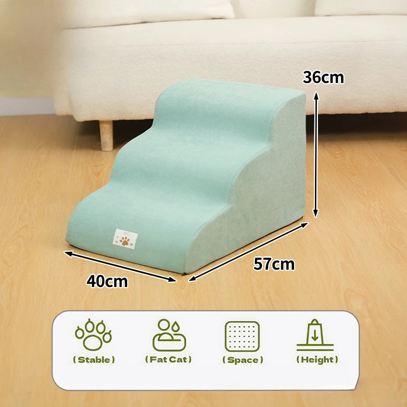 Memory Foam Pet Ramp Stairs for Dogs & Cats – Removable Washable Cover, 2, 3 & 4 Step Options