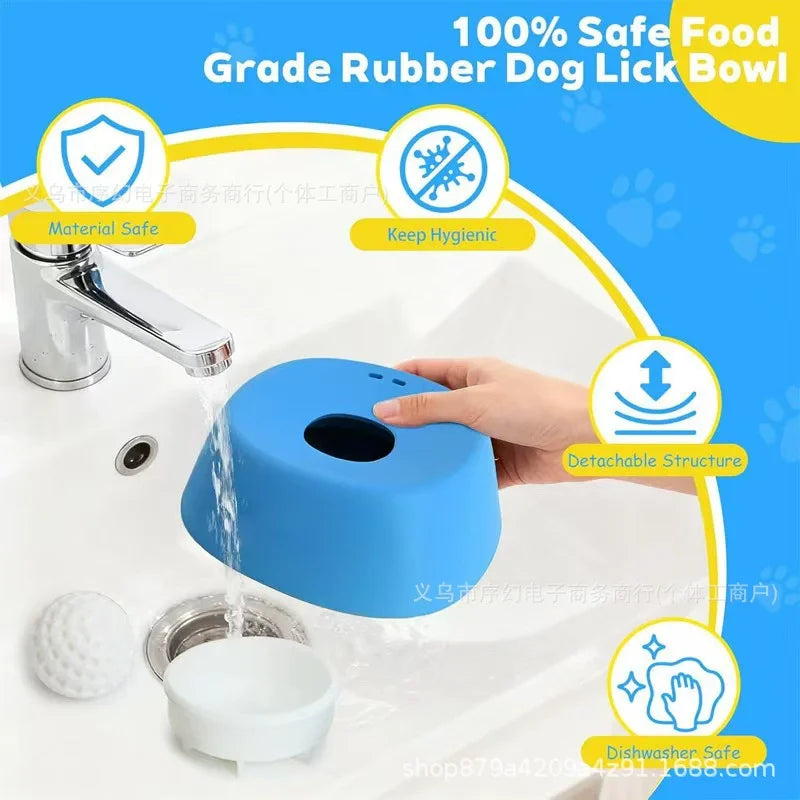Silicone Lick Bowl & Slow Feeder for Dogs & Cats — Detachable, Washable & Non-Slip