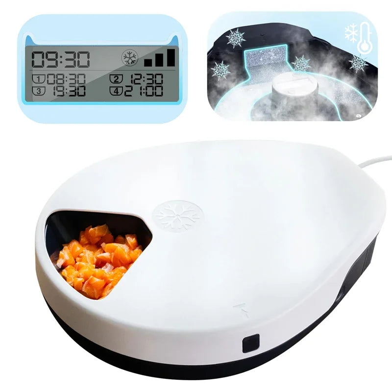Automatic Wet Food Cat Feeder with Cooling & Timer