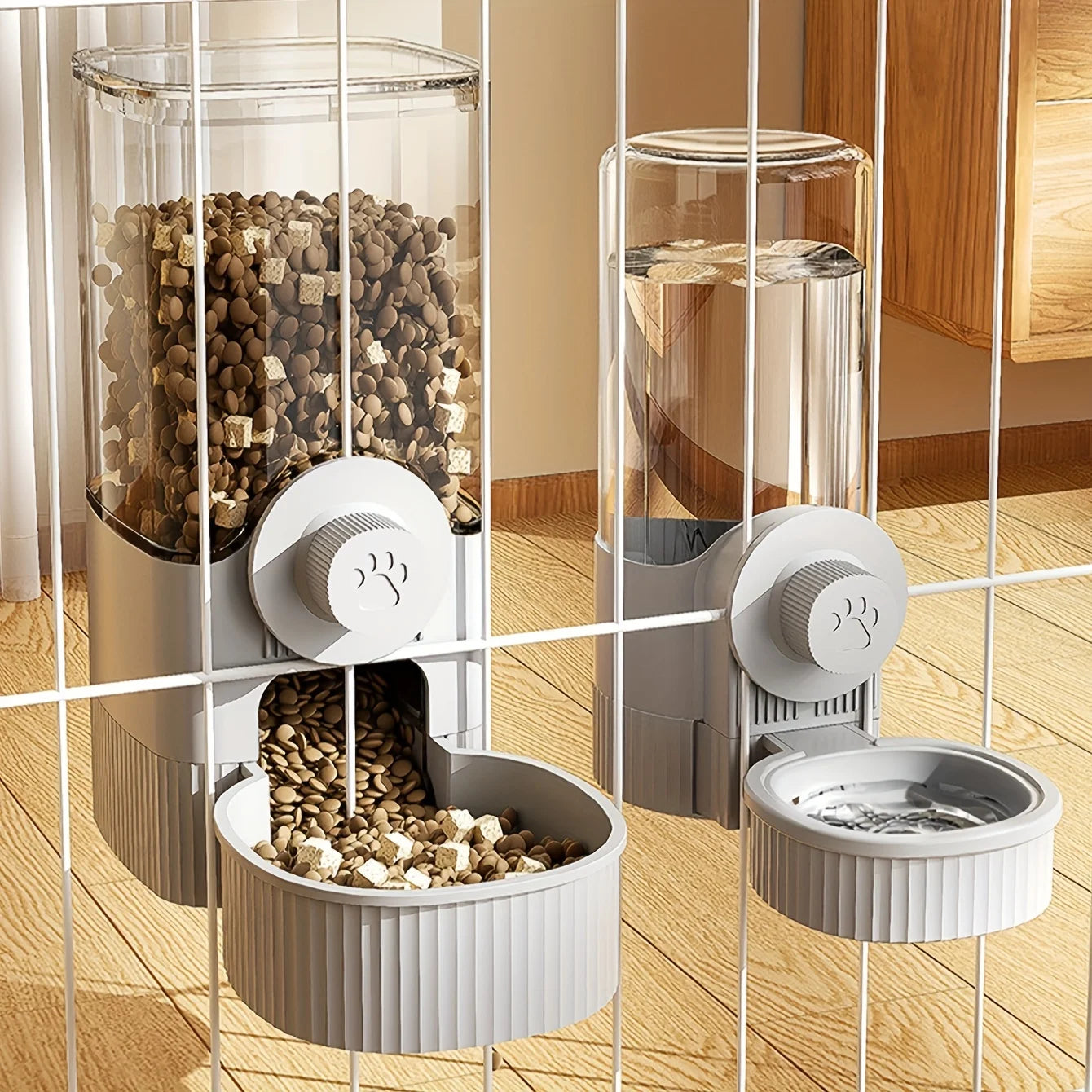 Distributeur automatique de nourriture et d'eau pour animaux de compagnie - Distributeur suspendu par gravité avec gamelle