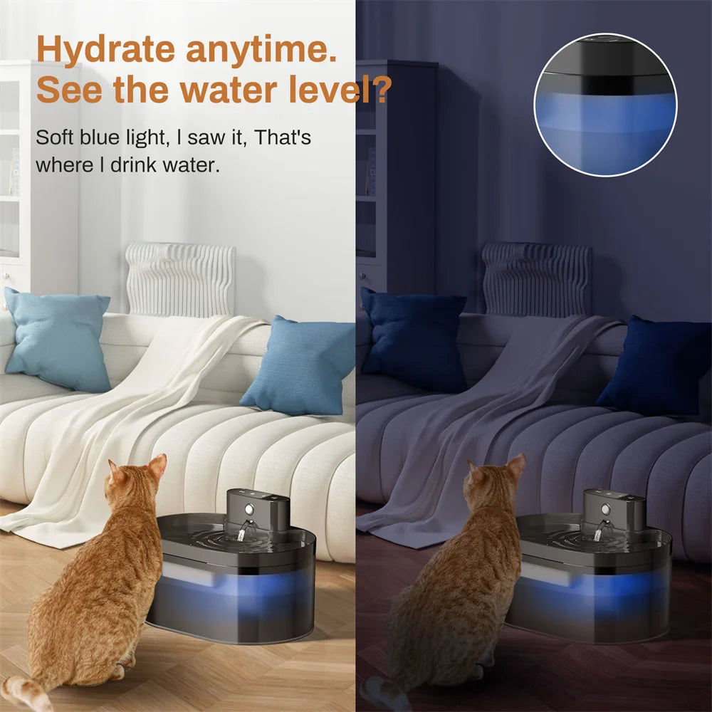 Rechargeable Wireless Pet Water Fountain with Induction Sensor
