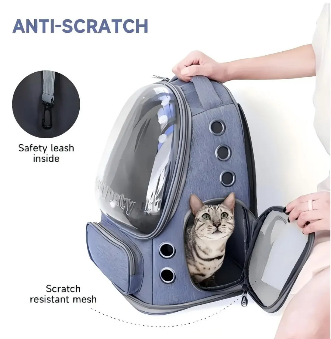 Foldable Cat Carrier Backpack with Clear Panel