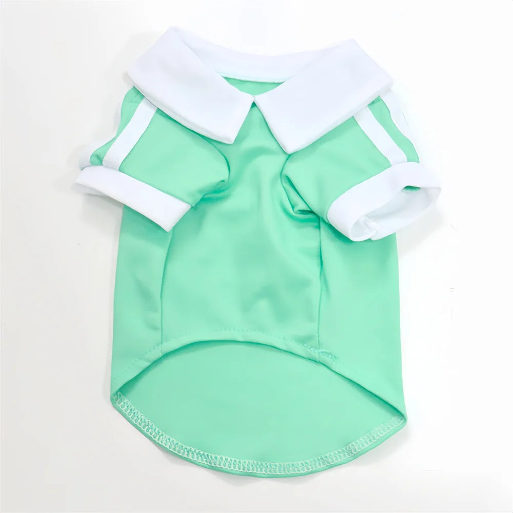 Striped Sport Polo T-Shirt for Cats & Small Dogs