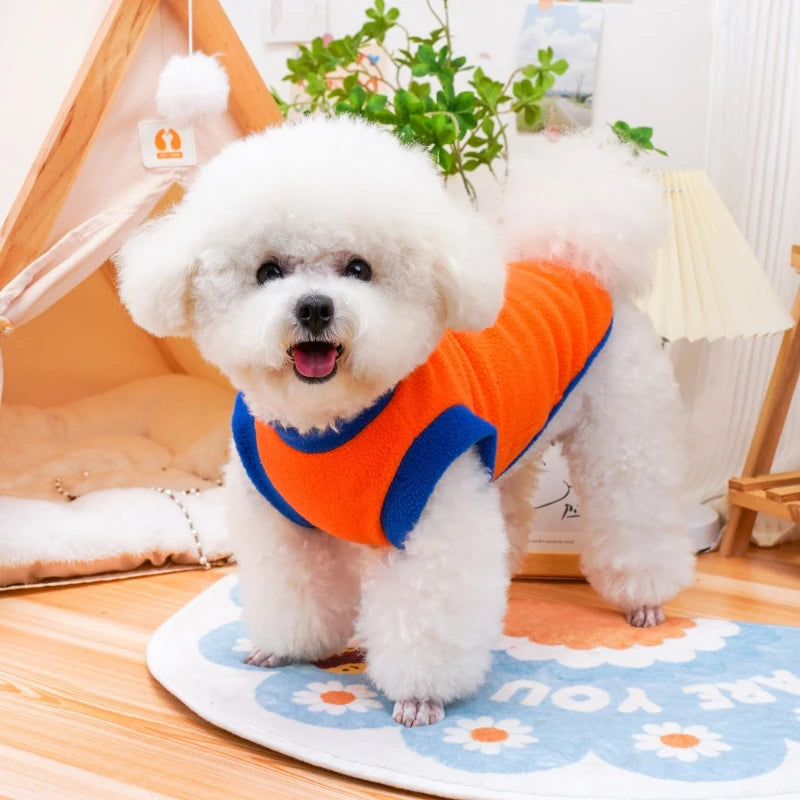 Fleece Vest Sweater with Harness Ring for Small & Medium Dogs & Cats