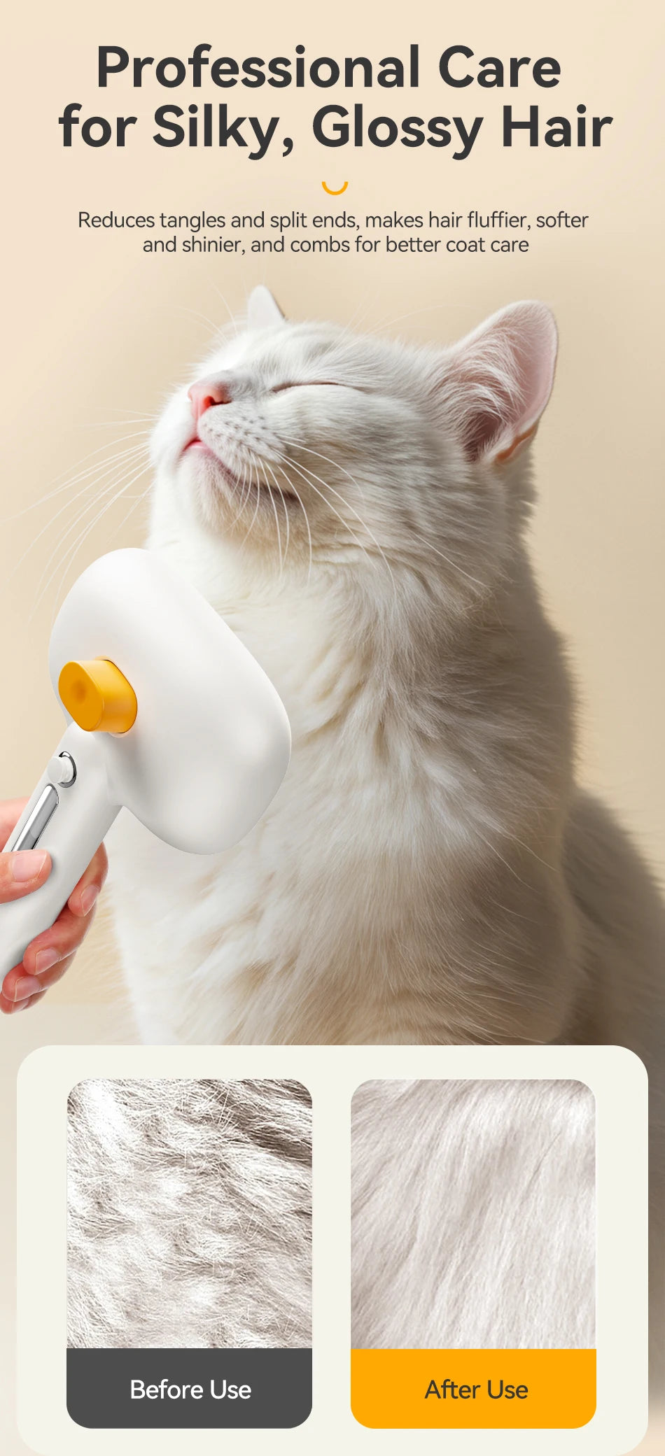 Electric Steam Spray Grooming Brush for Dogs & Cats