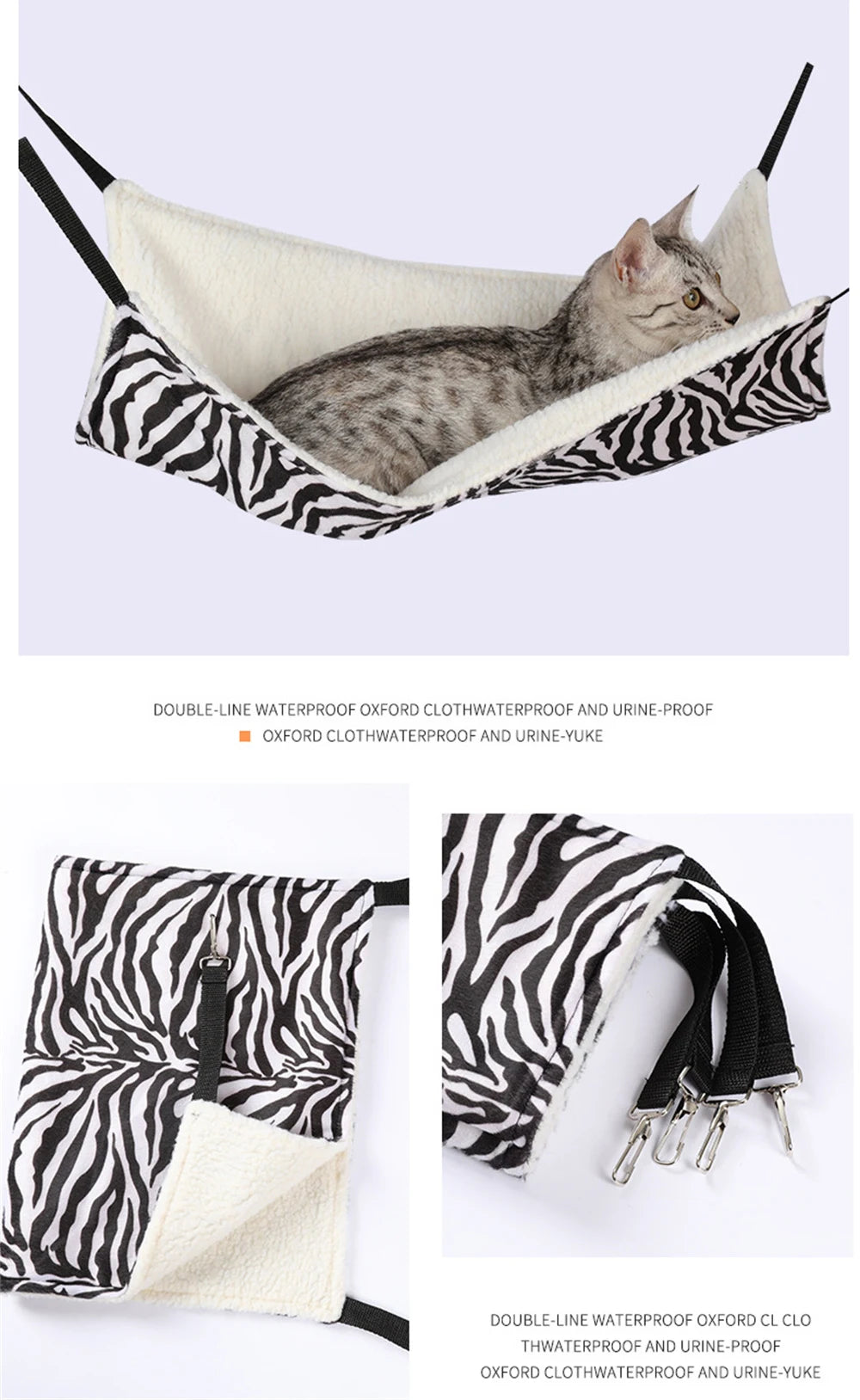 Plush Hanging Hammock Bed for Cats & Small Animals