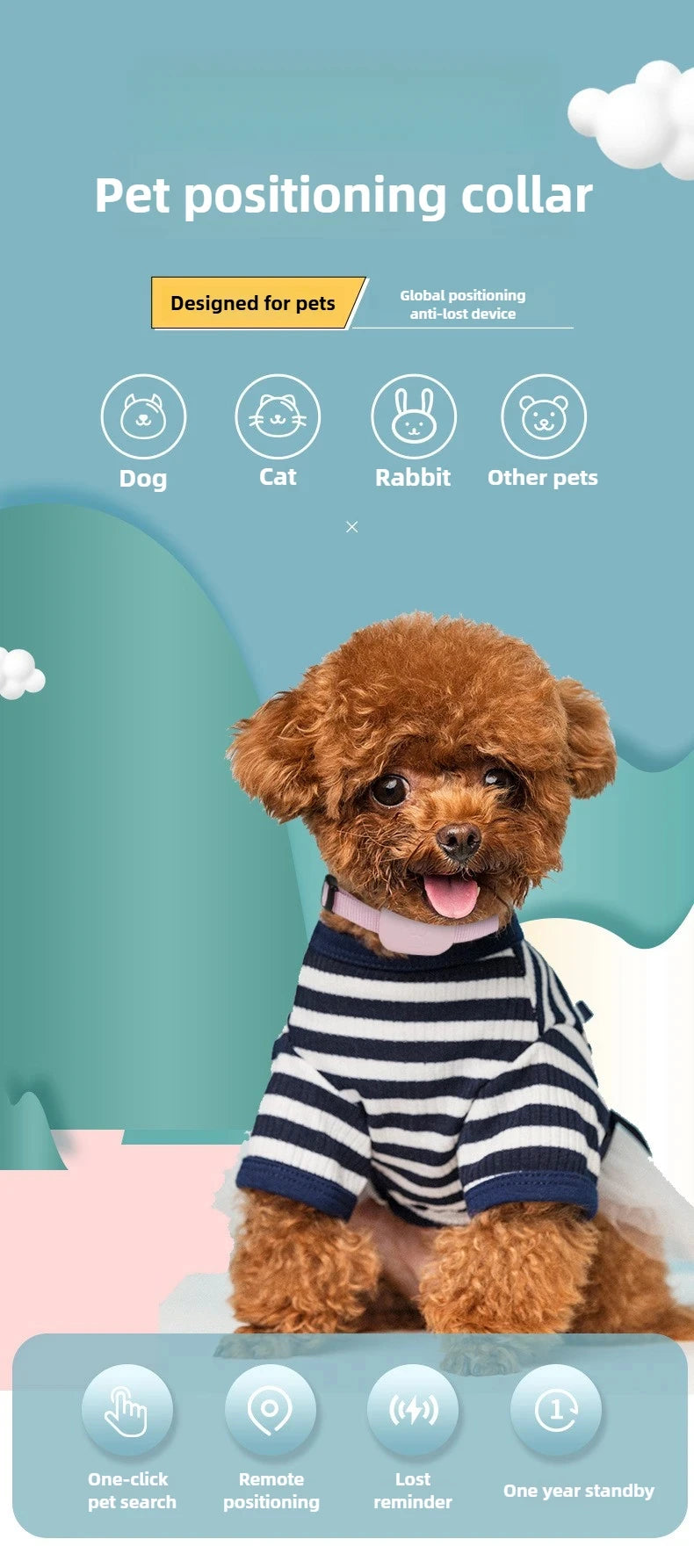 Apple Find My Mini Pet Collar Tracker — 90dB Alert for Cats & Dogs