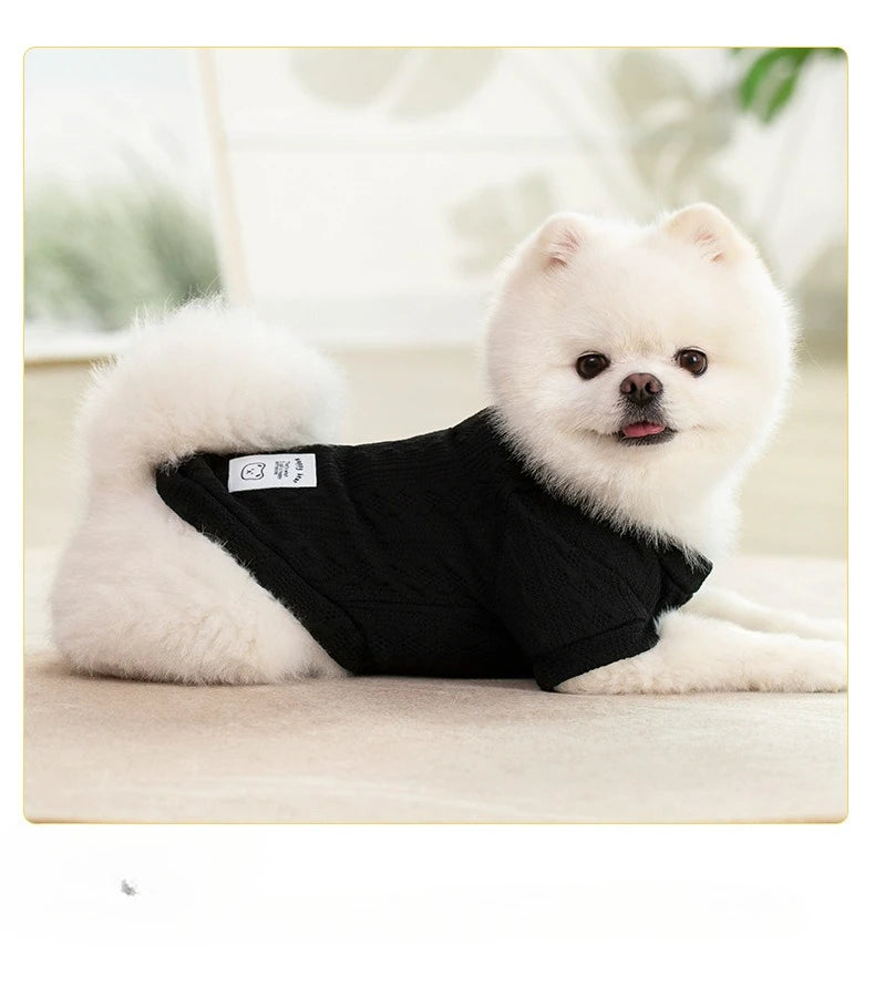 Knitted Dog Sweater for Autumn and Winter