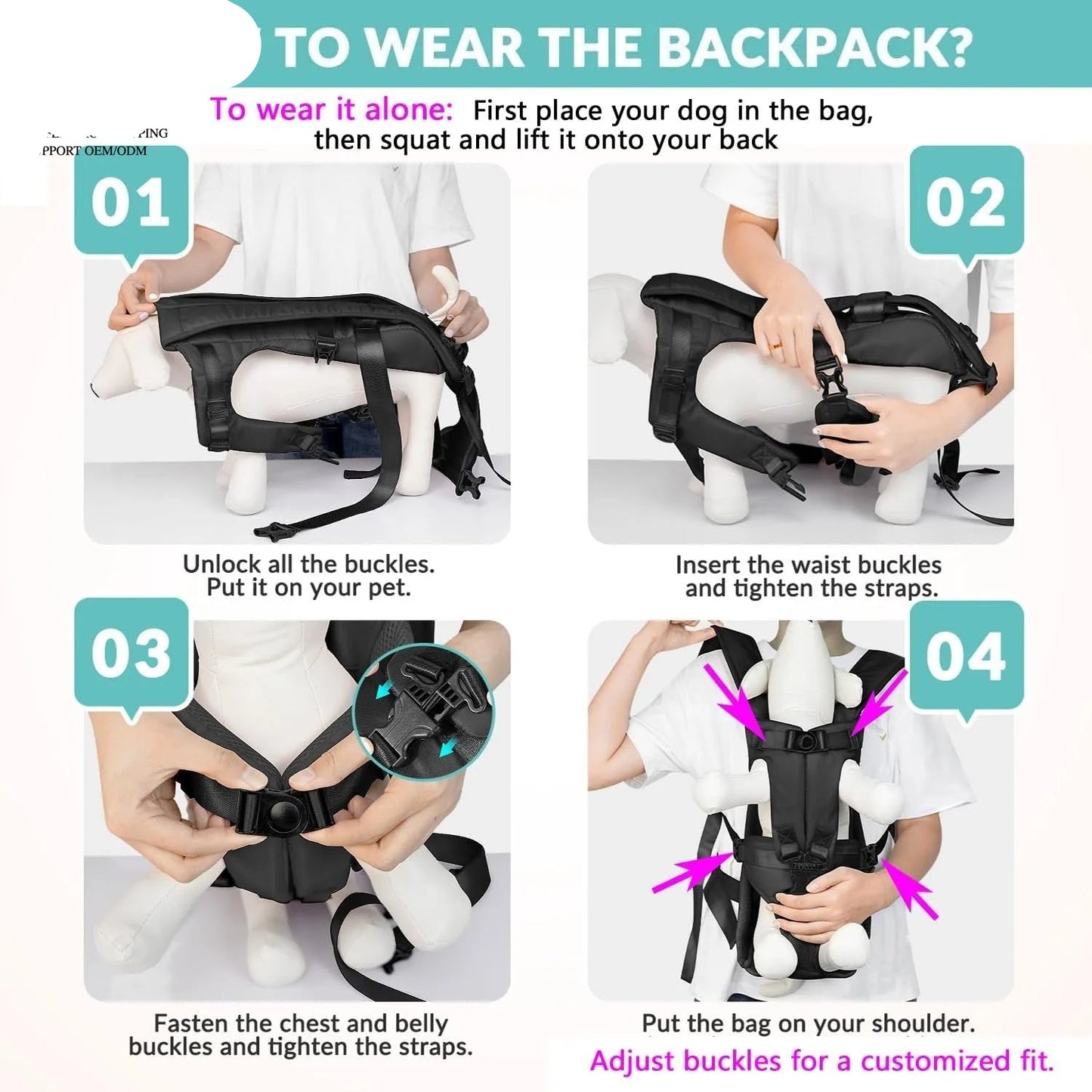 Hands-Free Dog Front Carrier Backpack for Hiking & Cycling