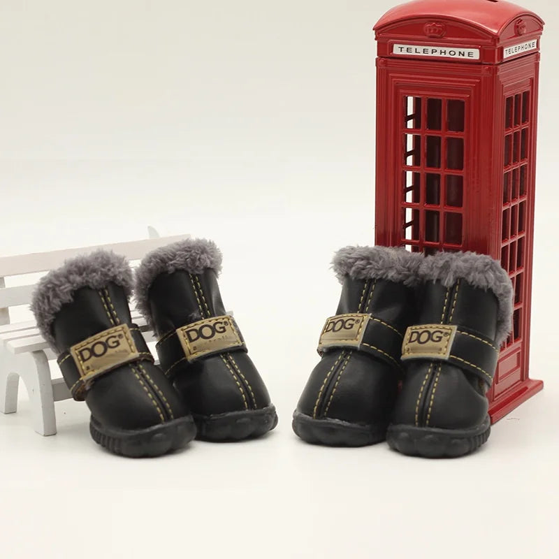 Waterproof Winter Snow Boots for Small Dogs – Set of 4