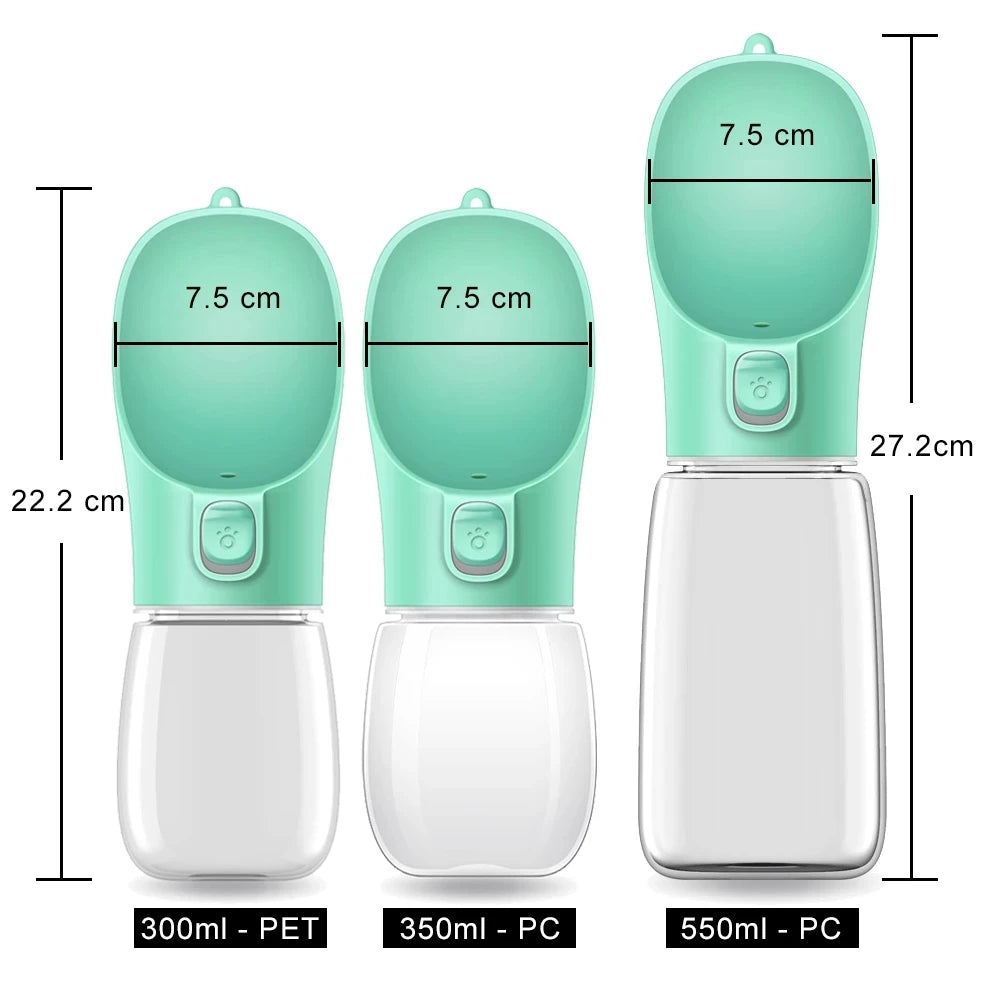 Portable Dog Water Bottle with Drinking Bowl – Leakproof, for Dogs & Cats