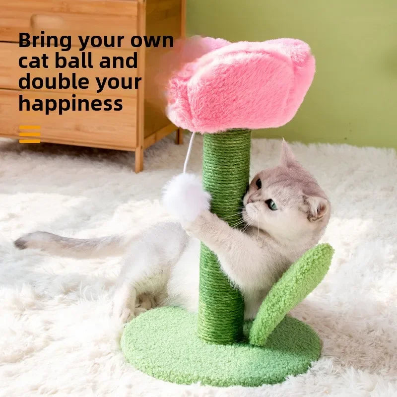 Tulip Cat Tower with Sisal Scratching Post & Kitten Teaser