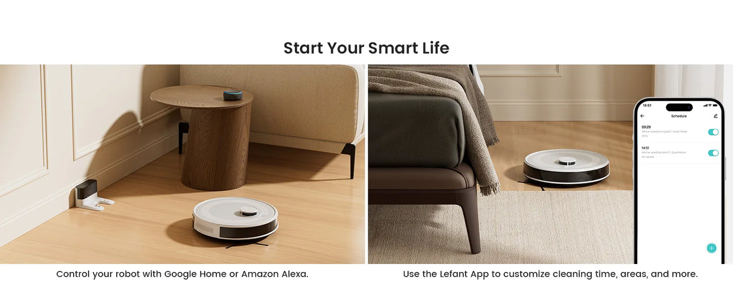 Robot Vacuum Cleaner with Laser Navigation & 6000Pa Suction | Anti-Tangle