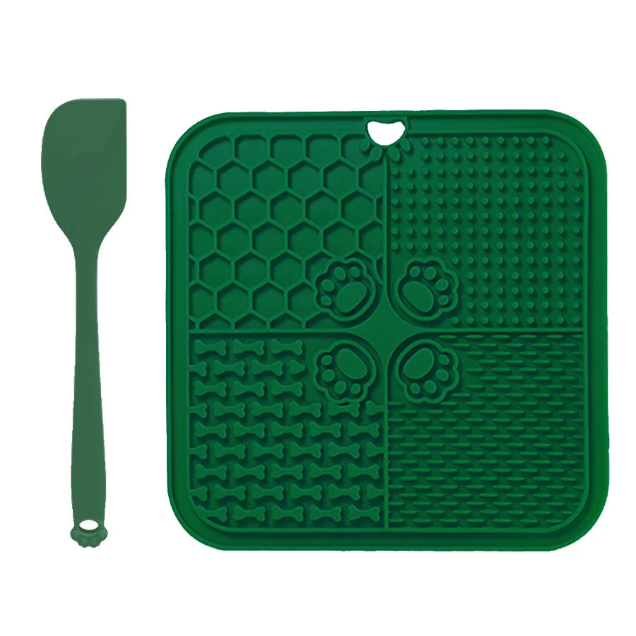 Silicone Slow Feeding Lick Mat with Spatula