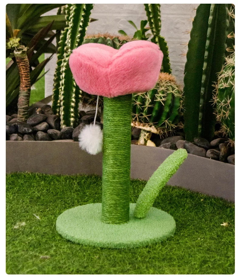 Tulip Cat Tower with Sisal Scratching Post & Kitten Teaser
