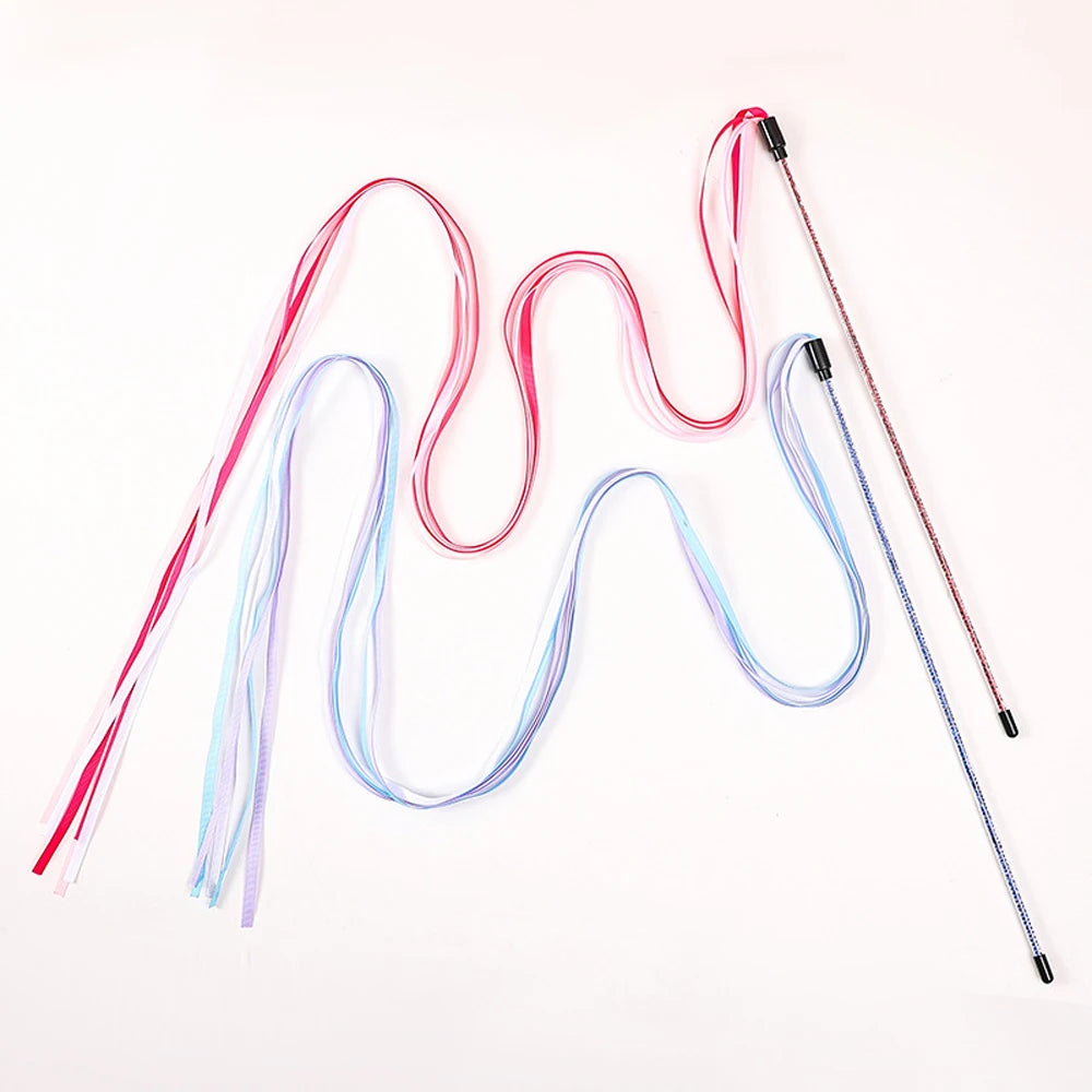 Satin Ribbon Cat Teaser Wand