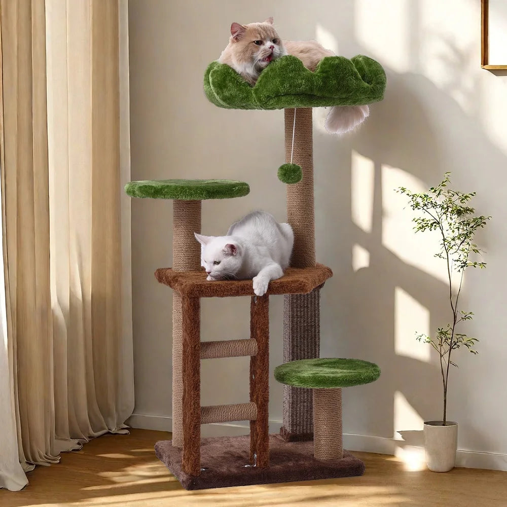 Multi-Tier Cat Tree with Scratching Post & Perch