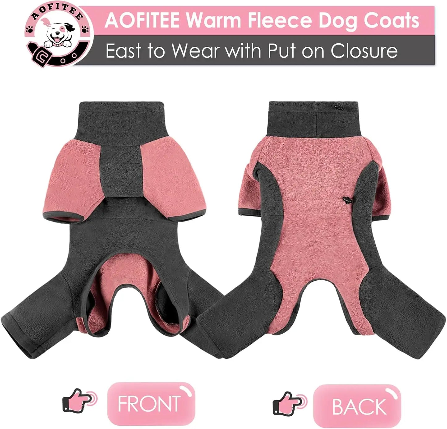 Soft Fleece Dog Winter Onesie