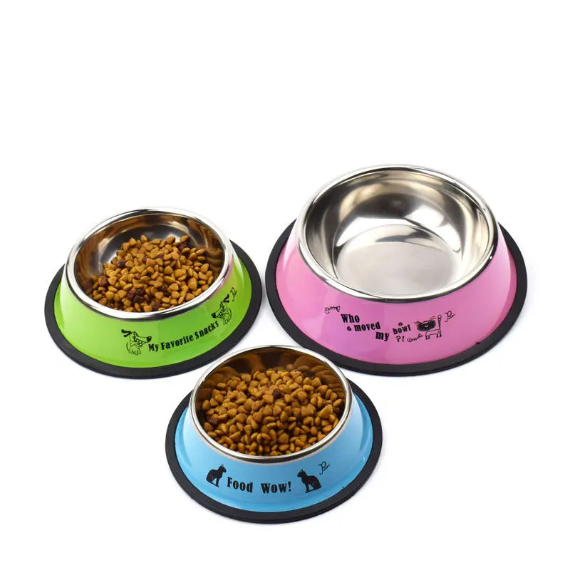 Stainless Steel Pet Food & Water Bowl for Dogs & Cats