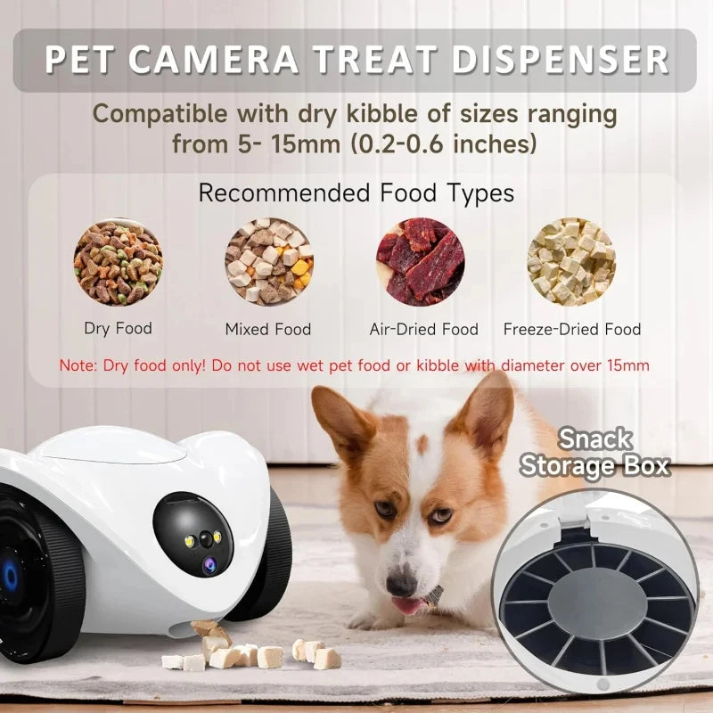 Smart Robot Pet Camera with Treat Dispenser & Two-Way Talk — 1080p WiFi