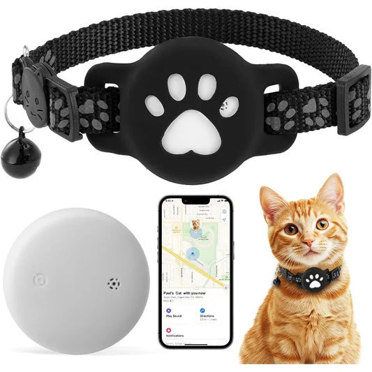 Reflective AirTag Pet Collar with Safety Buckle for Cats & Small Dogs